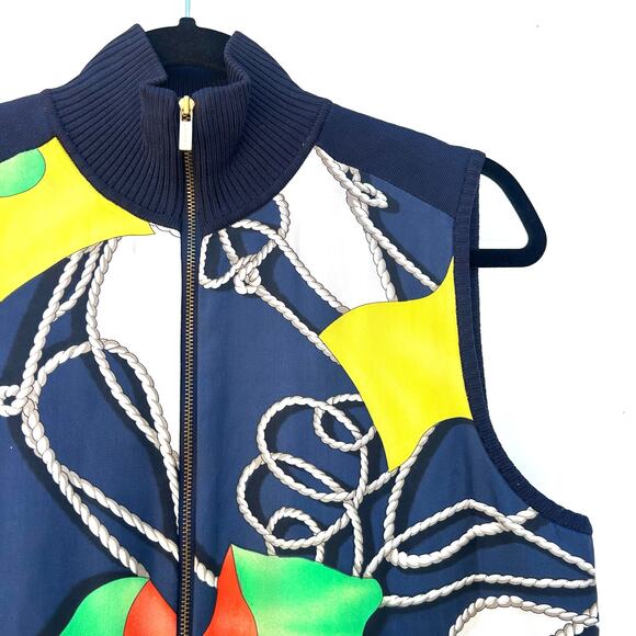 Vintage Ralph Lauren Silk Nautical Flag Print Scarf Vest Medium Colorful Preppy - Picture 5 of 8